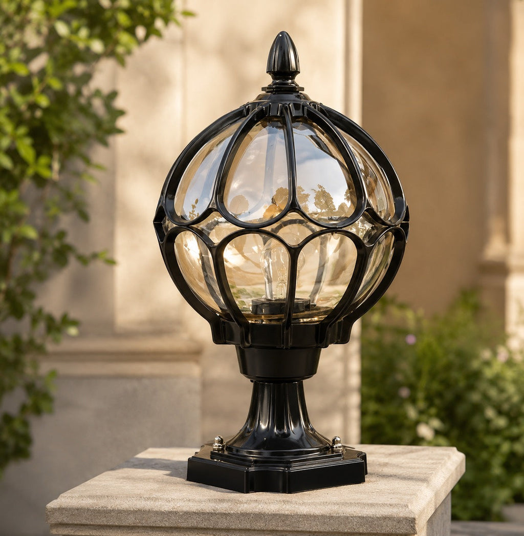 Modern Outdoor Wall Light Metal Base Glass Shade IP65 Rated | ribuella