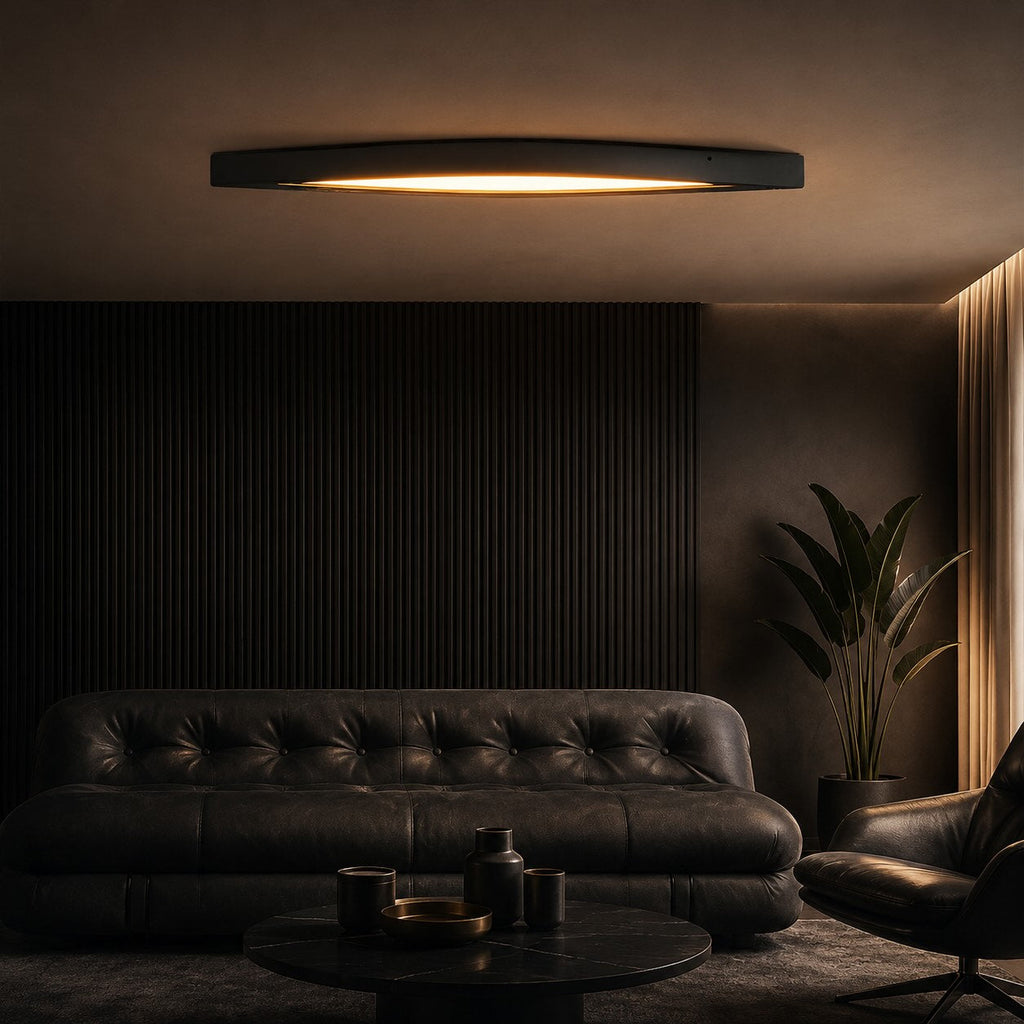 Modern Minimalist Ceiling Light Long Strip Diamond Shape Wood LED Adjustable Color Temperature | ribuella