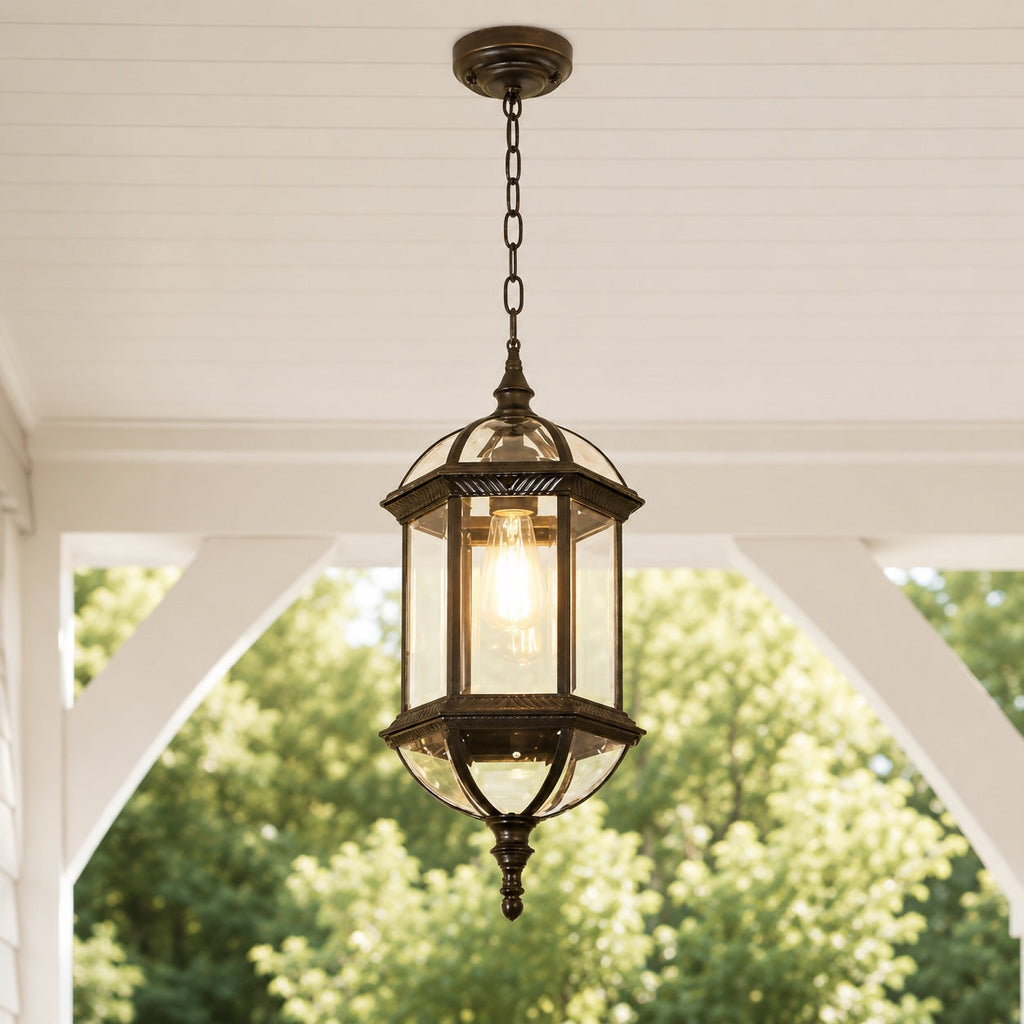 Vintage-Außen-Pendelleuchte, wandmontiert, höhenverstellbar, aus Druckgussaluminium, wasserdichte LED | ribuella