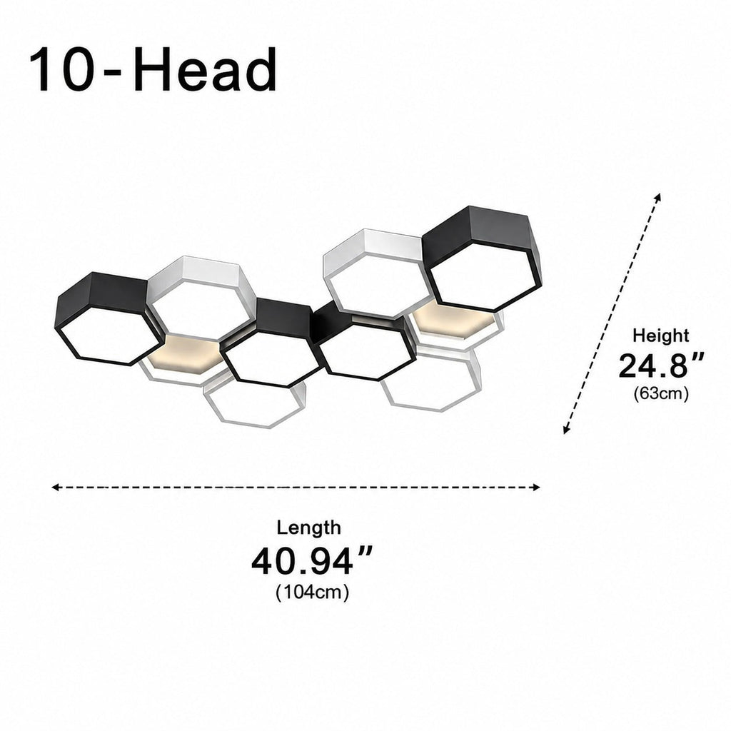 Modern Minimalist Indoor Ceiling Light Hexagon Design LED Adjustable Dimming Iron Acrylic | ribuella