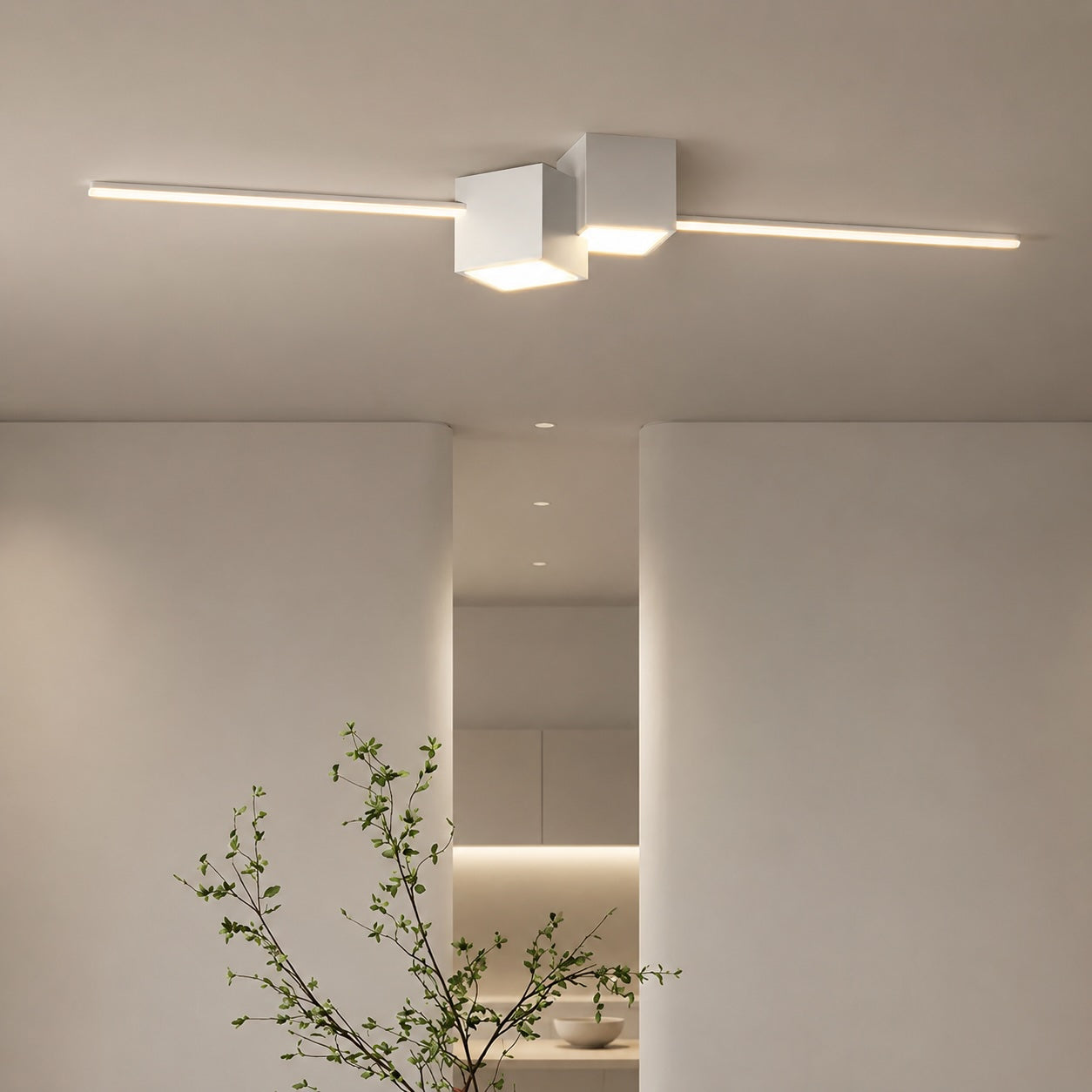 Modern Minimalist Flush Mount Ceiling Light LED Iron Acrylic Dimmable 3200 Lumens 32W 3000K-6000K | ribuella