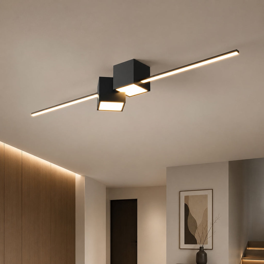 Modern Minimalist Flush Mount Ceiling Light LED Iron Acrylic Dimmable 3200 Lumens 32W 3000K-6000K | ribuella