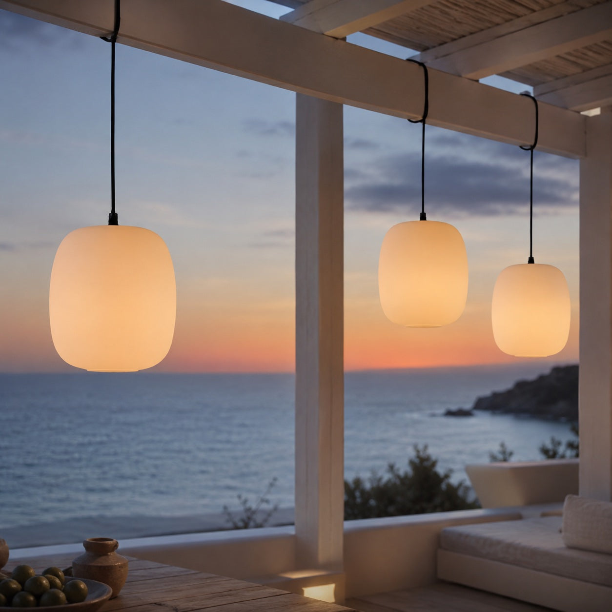 Modern Outdoor Pendant Light Fixture Hanging Aluminum LED Waterproof for Exterior Use | ribuella