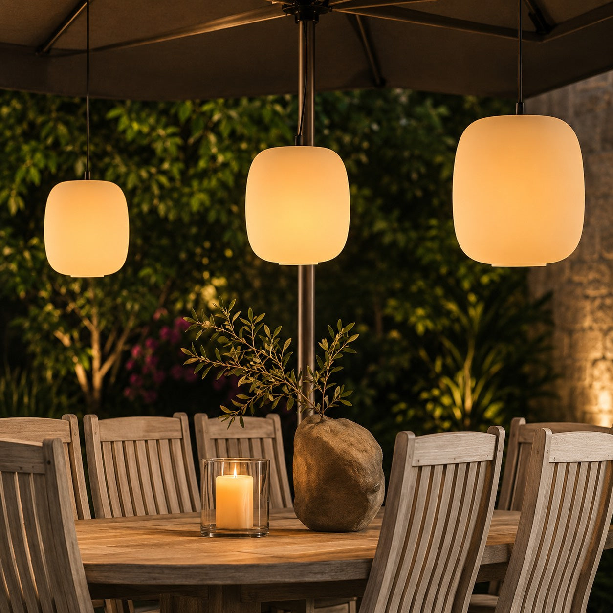 Modern Outdoor Pendant Light Fixture Hanging Aluminum LED Waterproof for Exterior Use | ribuella