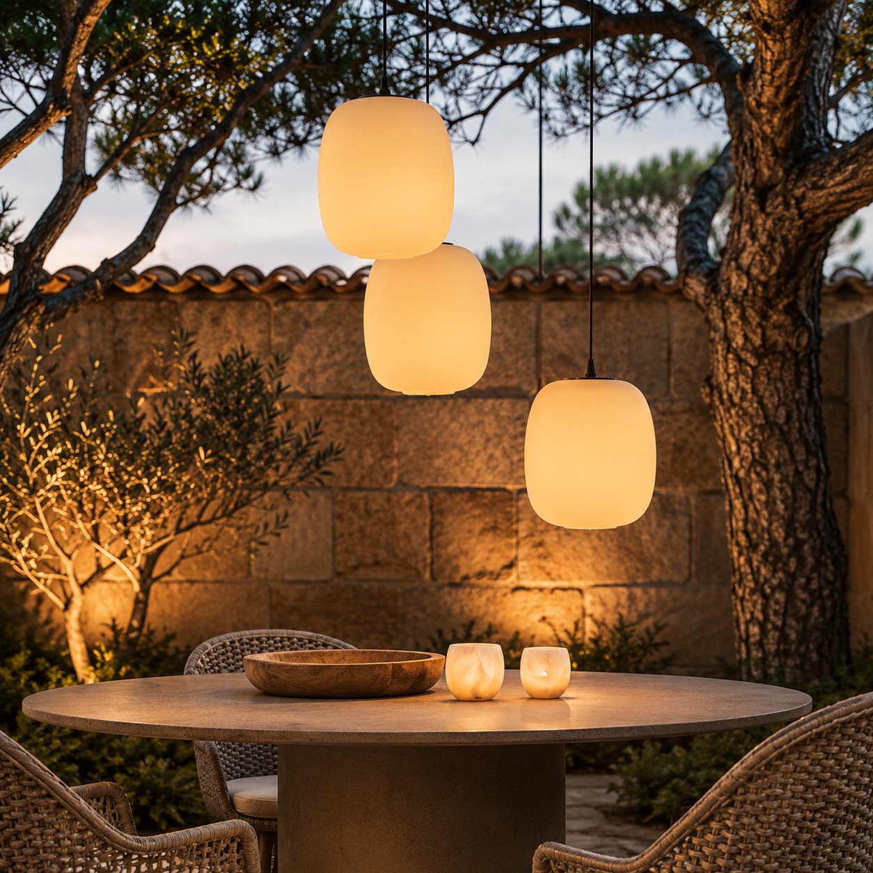 Modern Outdoor Pendant Light Fixture Hanging Aluminum LED Waterproof for Exterior Use | ribuella