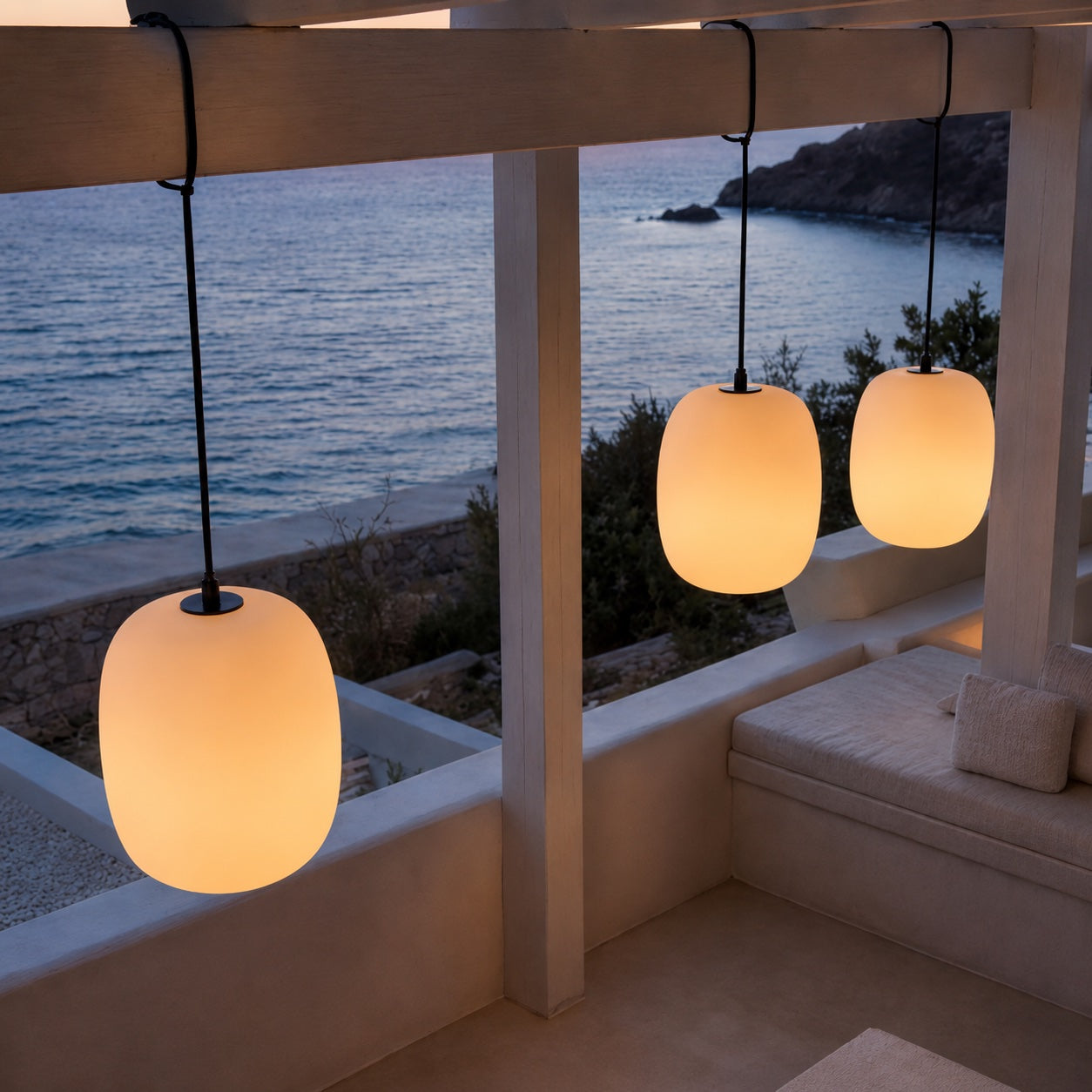 Modern Outdoor Pendant Light Fixture Hanging Aluminum LED Waterproof for Exterior Use | ribuella