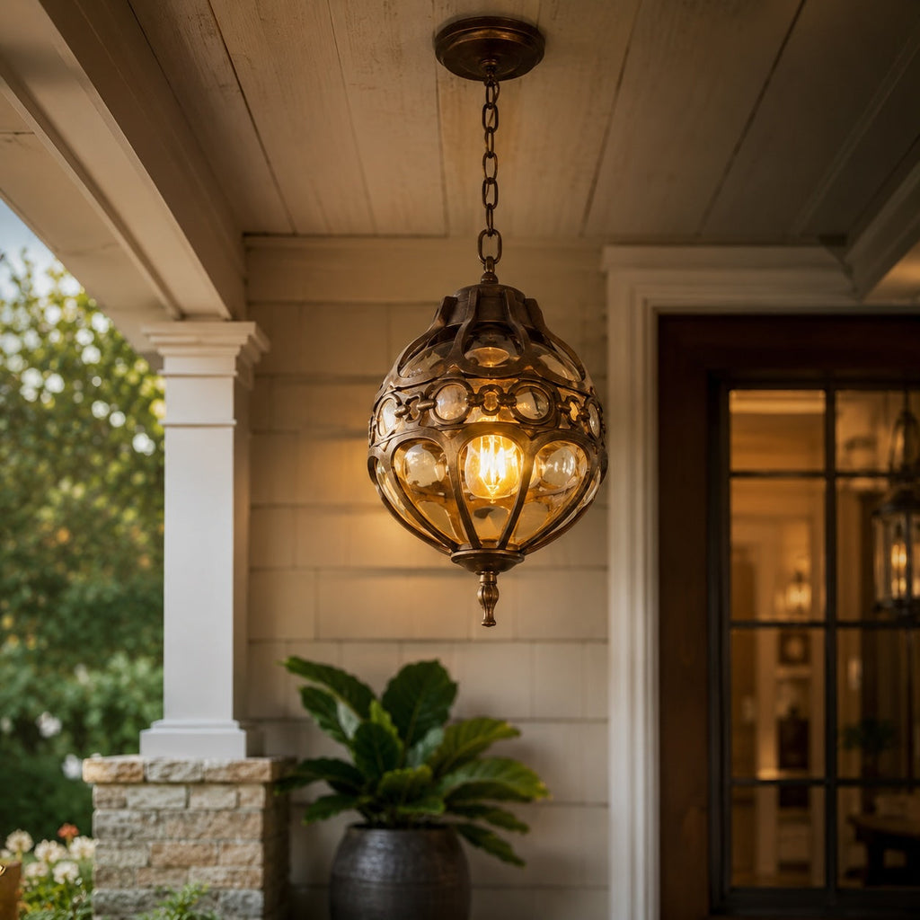 Modern Outdoor Pendant Lamp Adjustable Hanging Aluminum Glass Waterproof LED | ribuella