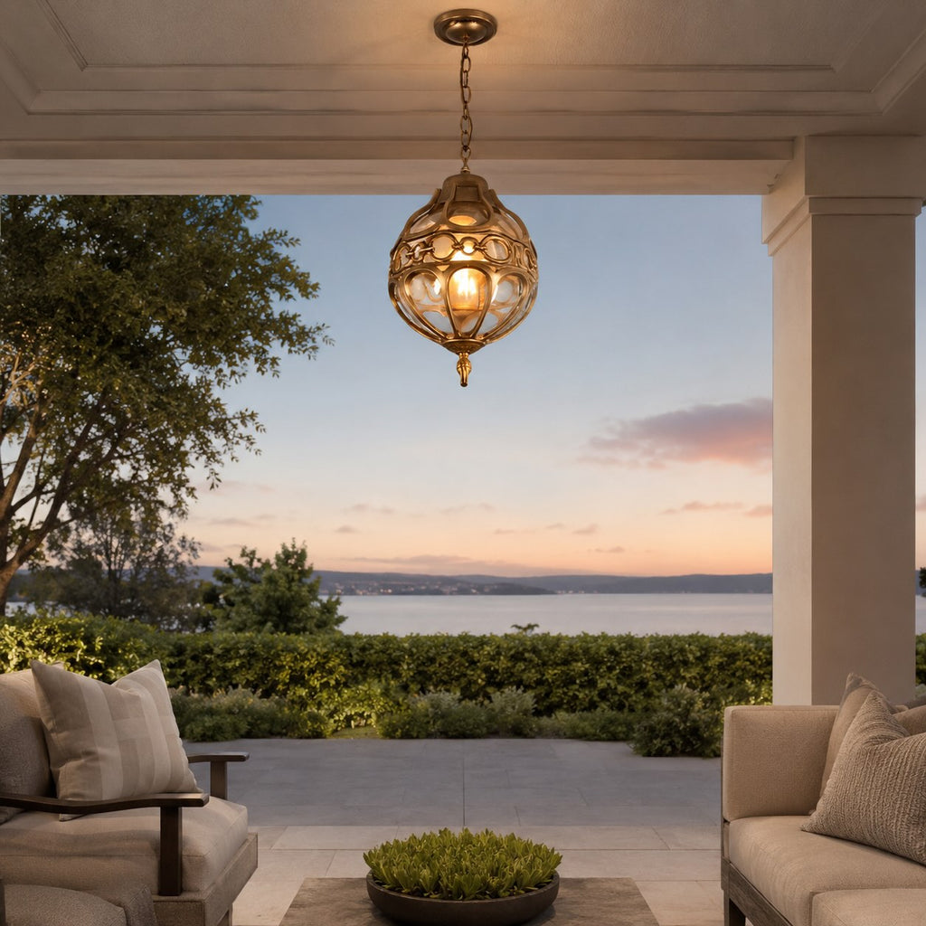 Modern Outdoor Pendant Lamp Adjustable Hanging Aluminum Glass Waterproof LED | ribuella