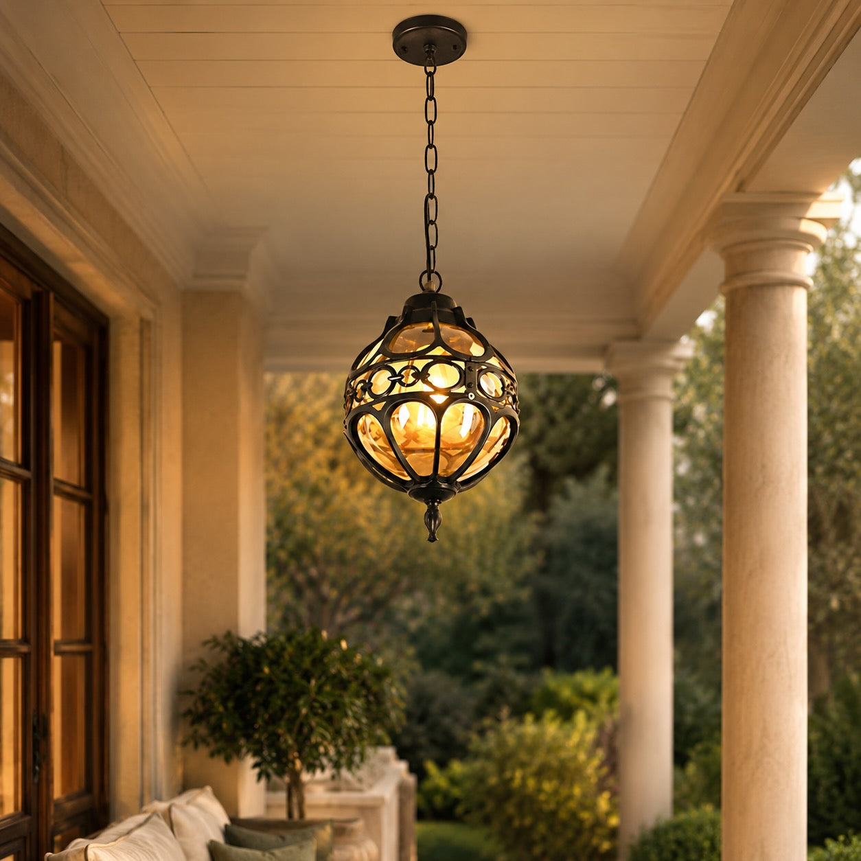 Modern Outdoor Pendant Lamp Adjustable Hanging Aluminum Glass Waterproof LED | ribuella
