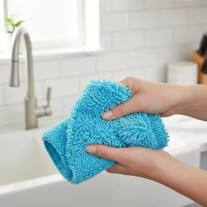 Set of 6 Floor Mop Cleaning Pads in Chenille Material | ribuella