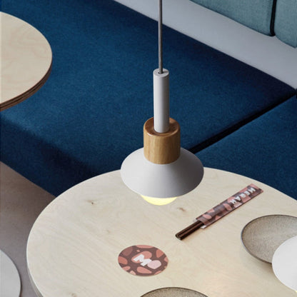 Stylish Adjustable Pendant Light with Wooden Accent | ribuella