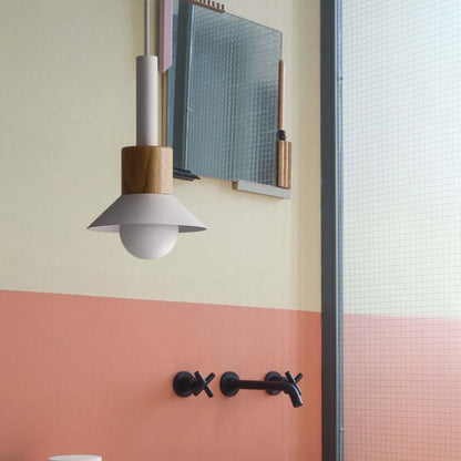 Stylish Adjustable Pendant Light with Wooden Accent | ribuella