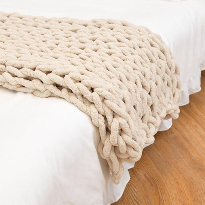 Textured Cozy Knit Blanket for Stylish Comfort | ribuella