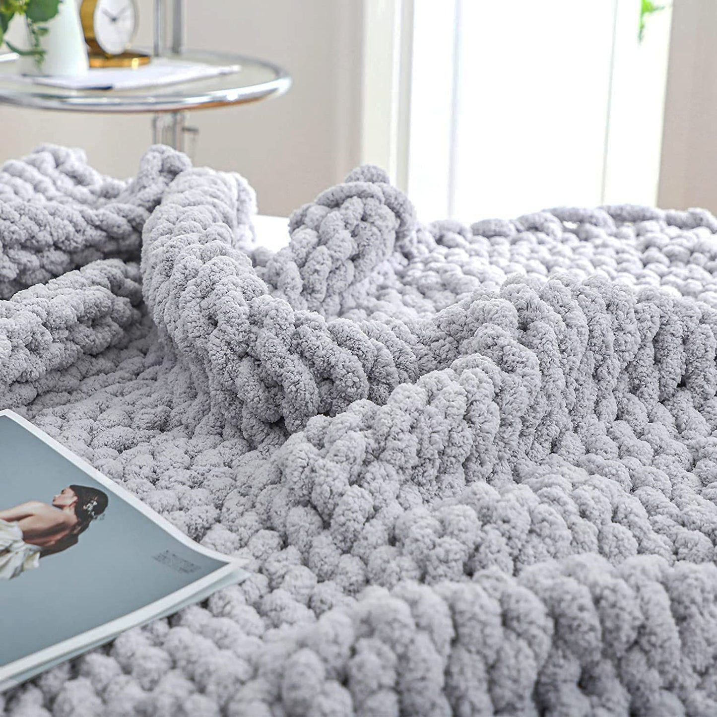 Textured Cozy Knit Blanket for Stylish Comfort | ribuella