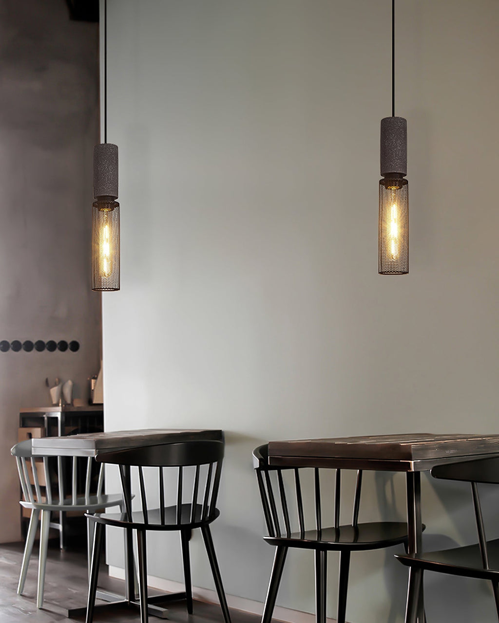 Lampada a sospensione cilindrica elegante, plafoniera moderna in stile industriale
