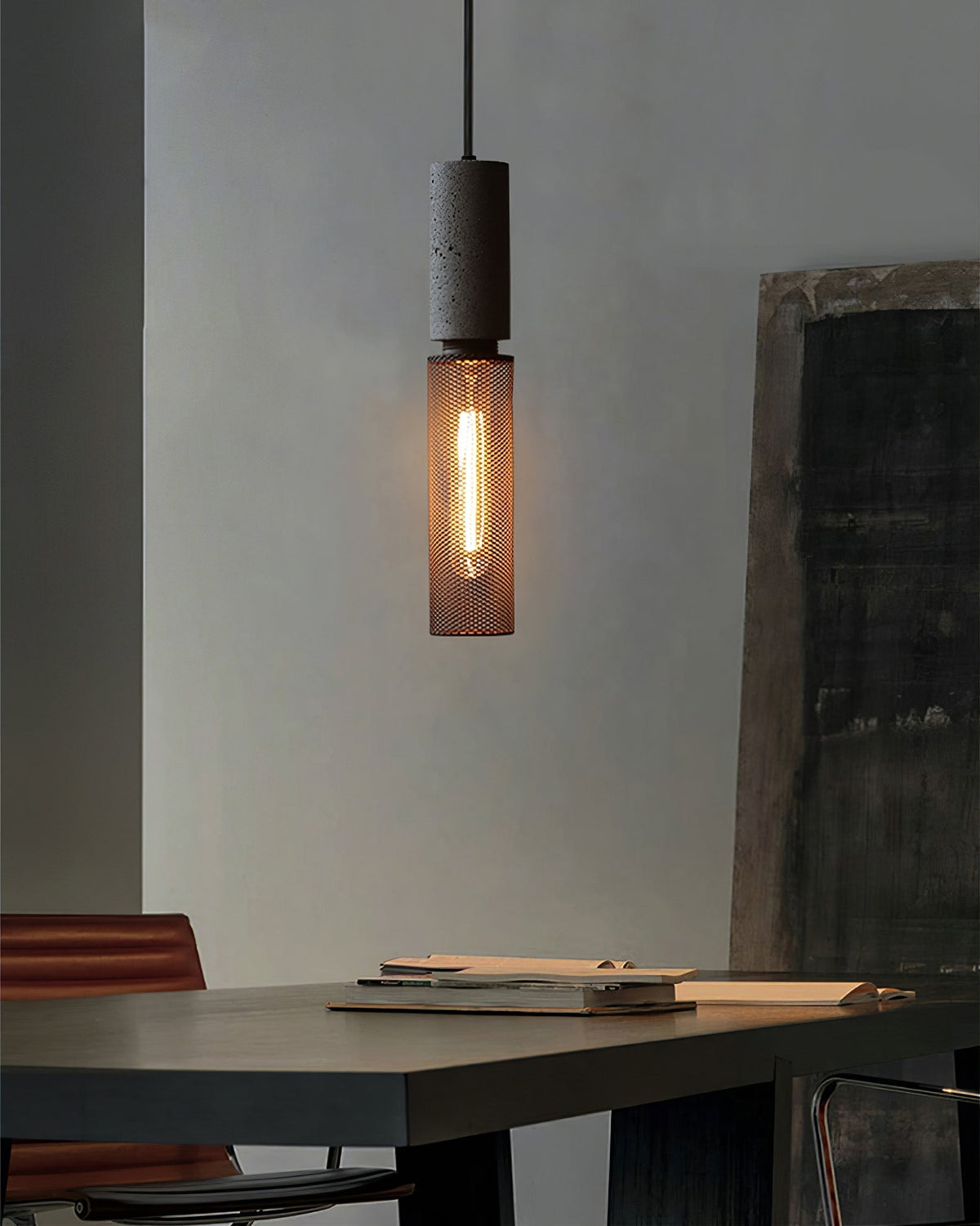 Elegant cylindrisk pendellampe, moderne industriel loftslampe