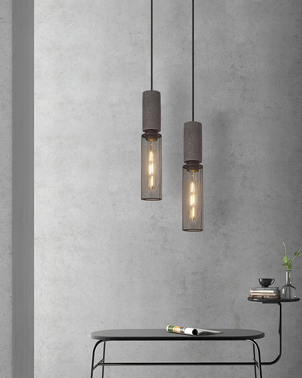 Lampada a sospensione cilindrica elegante, plafoniera moderna in stile industriale