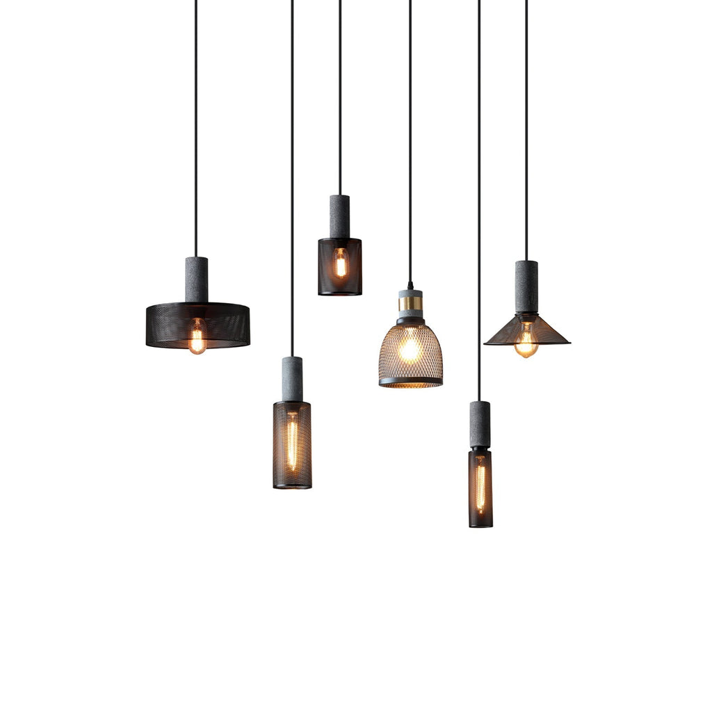 Lampada a sospensione cilindrica elegante, plafoniera moderna in stile industriale