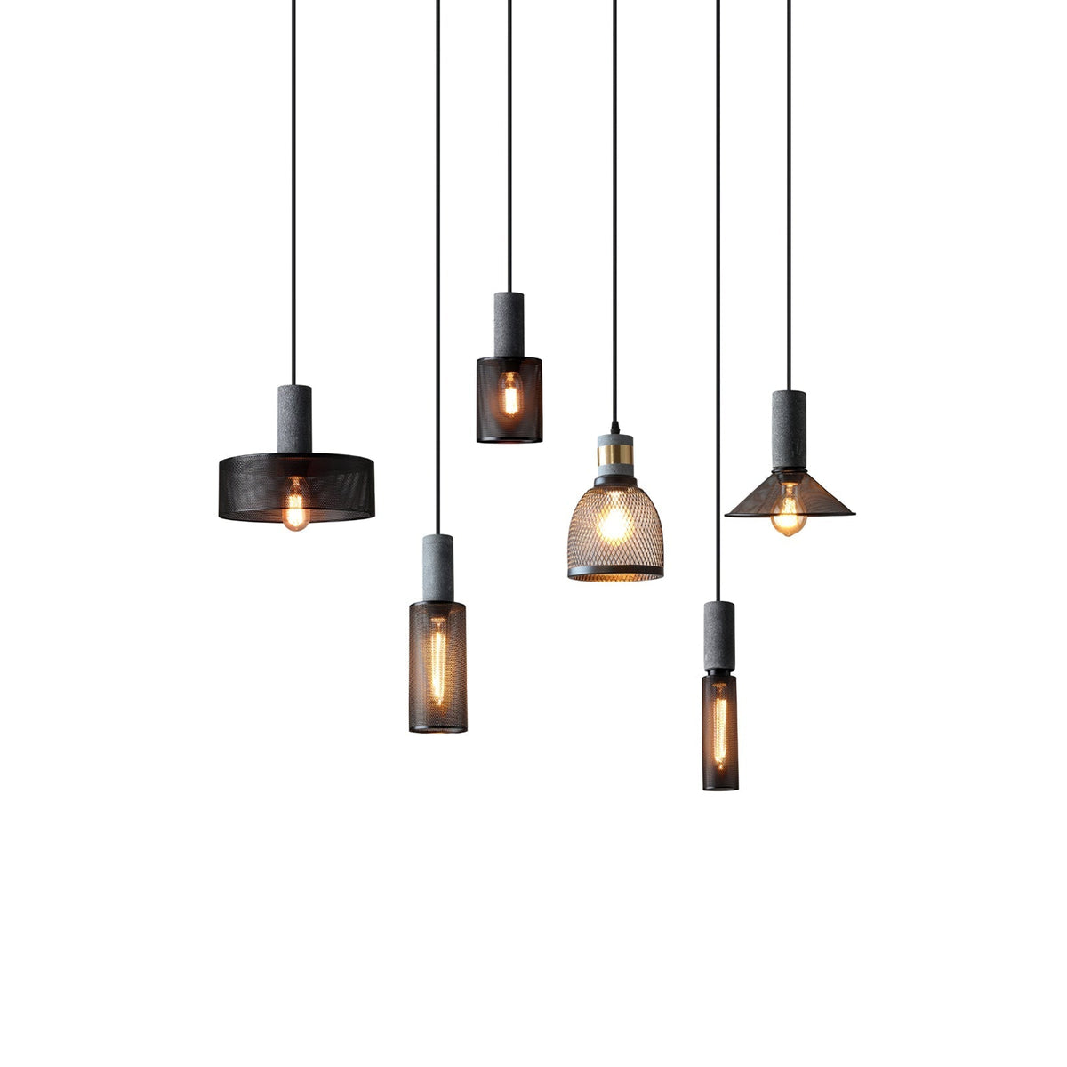 Lampada a sospensione cilindrica elegante, plafoniera moderna in stile industriale