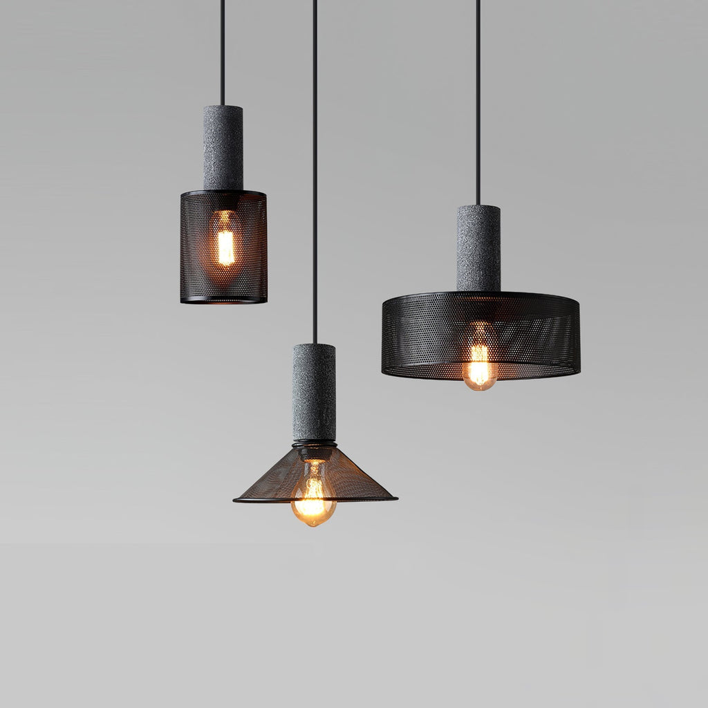 Lampada a sospensione cilindrica elegante, plafoniera moderna in stile industriale