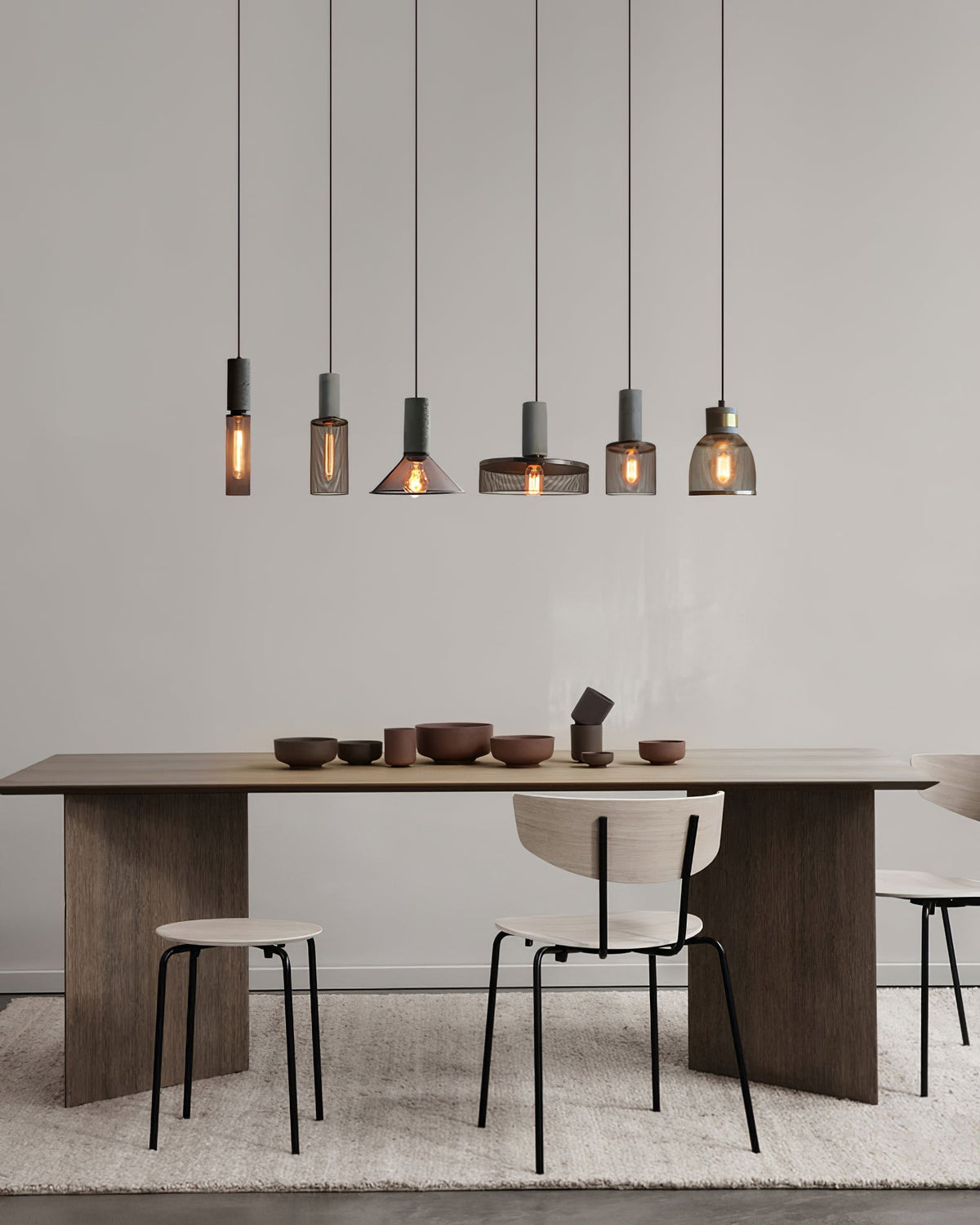 Lampada a sospensione cilindrica elegante, plafoniera moderna in stile industriale