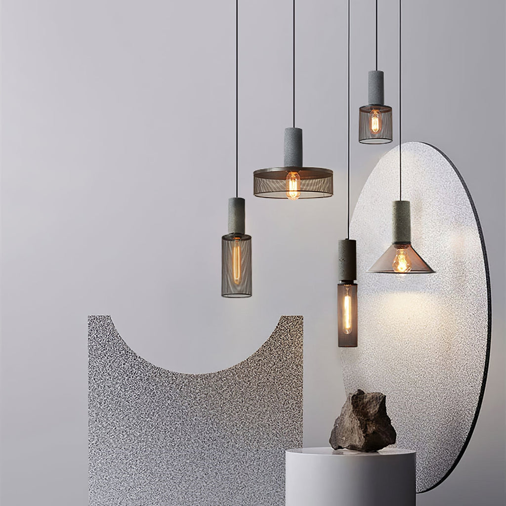 Lampada a sospensione cilindrica elegante, plafoniera moderna in stile industriale