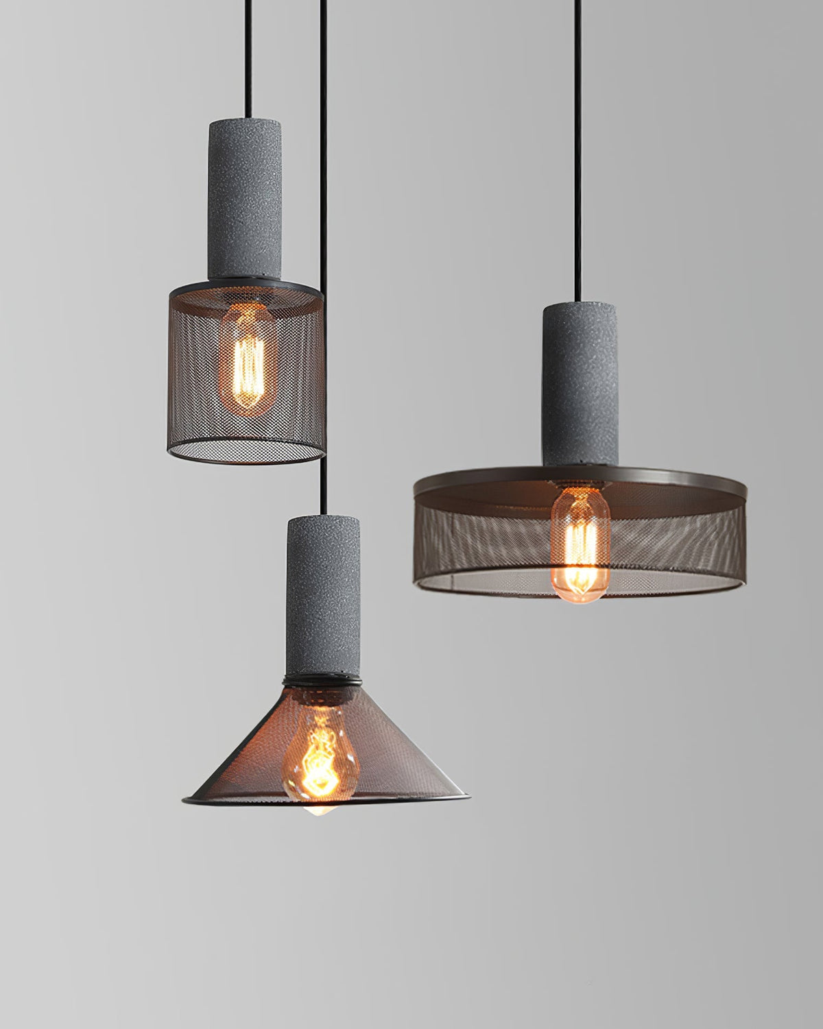 Lampada a sospensione cilindrica elegante, plafoniera moderna in stile industriale