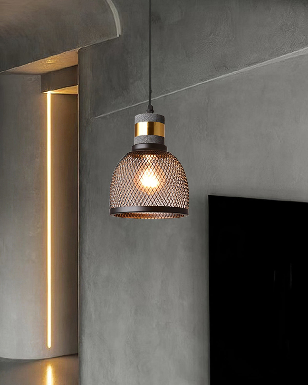 Lampada a sospensione cilindrica elegante, plafoniera moderna in stile industriale