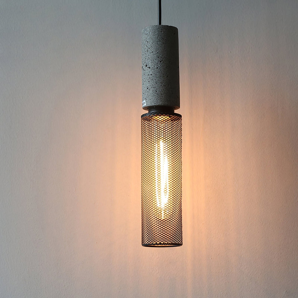 Lampada a sospensione cilindrica elegante, plafoniera moderna in stile industriale
