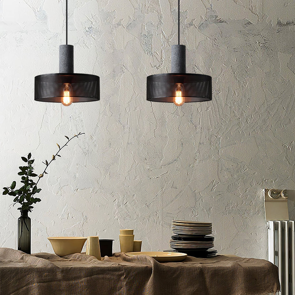 Lampada a sospensione cilindrica elegante, plafoniera moderna in stile industriale