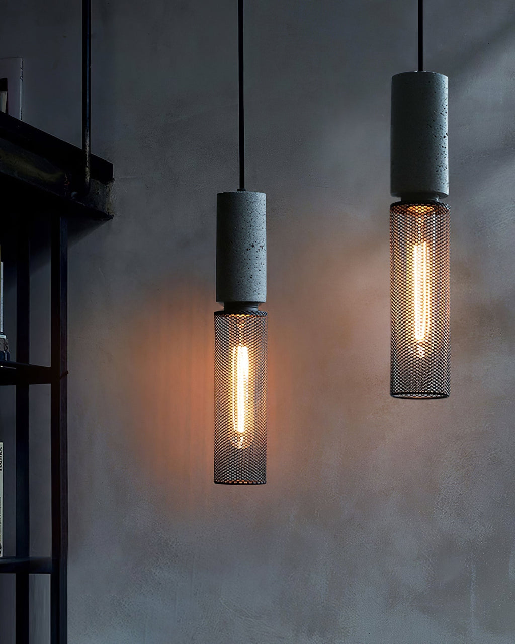 Lampada a sospensione cilindrica elegante, plafoniera moderna in stile industriale