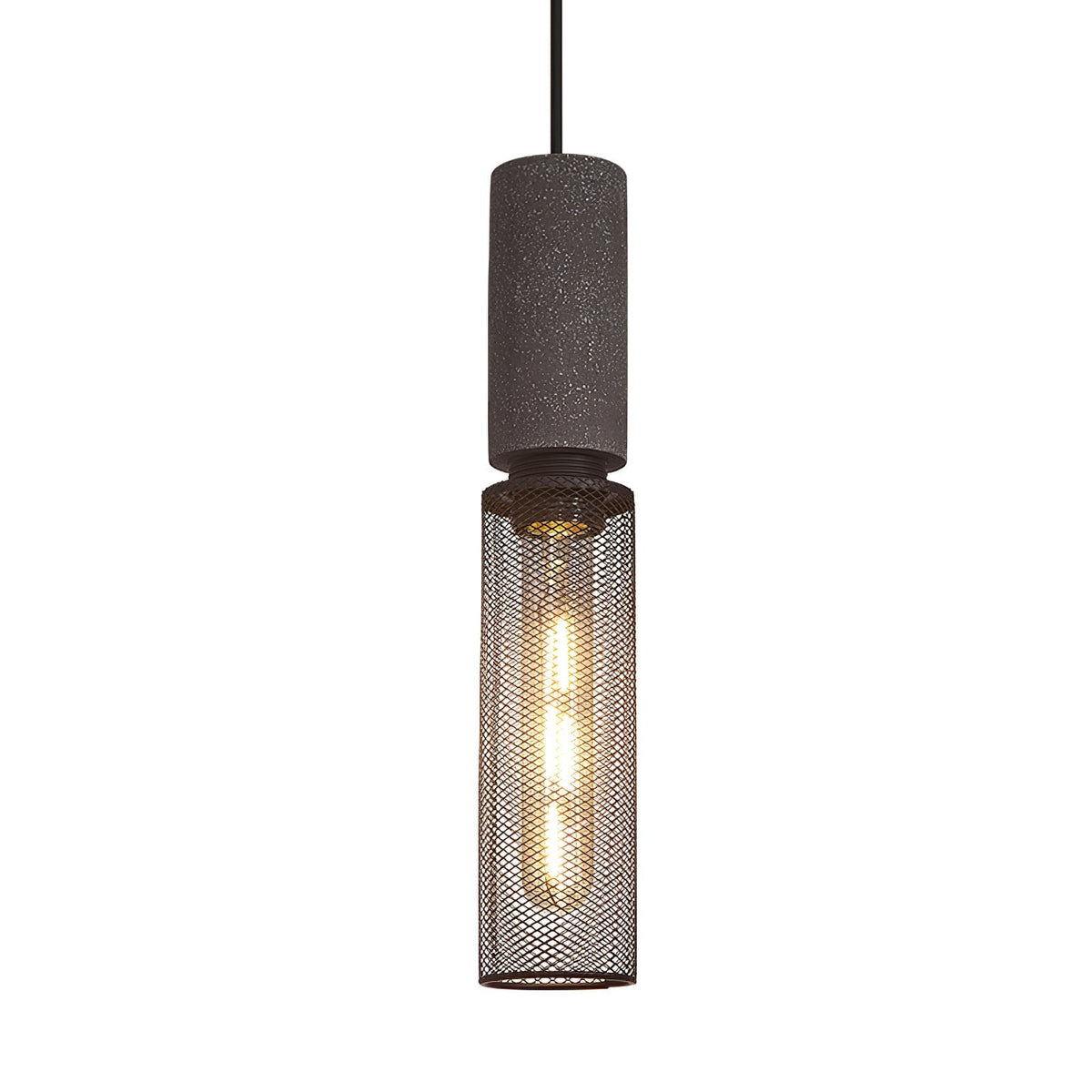 Lampada a sospensione cilindrica elegante, plafoniera moderna in stile industriale