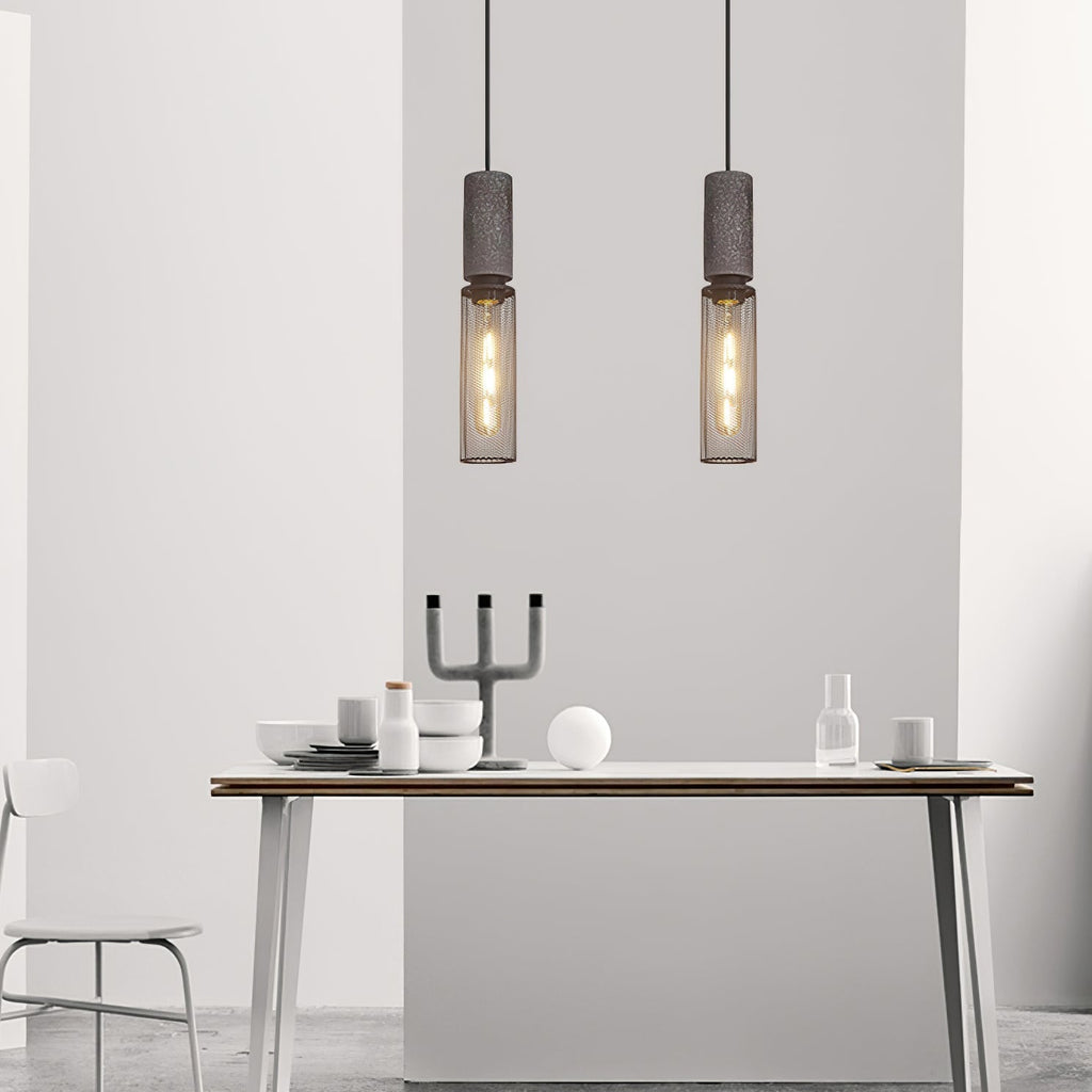 Lampada a sospensione cilindrica elegante, plafoniera moderna in stile industriale