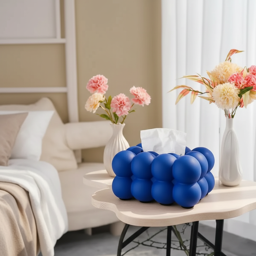 Stylish Bubble-Patterned Ceramic Tissue Holder for Home | ribuella
