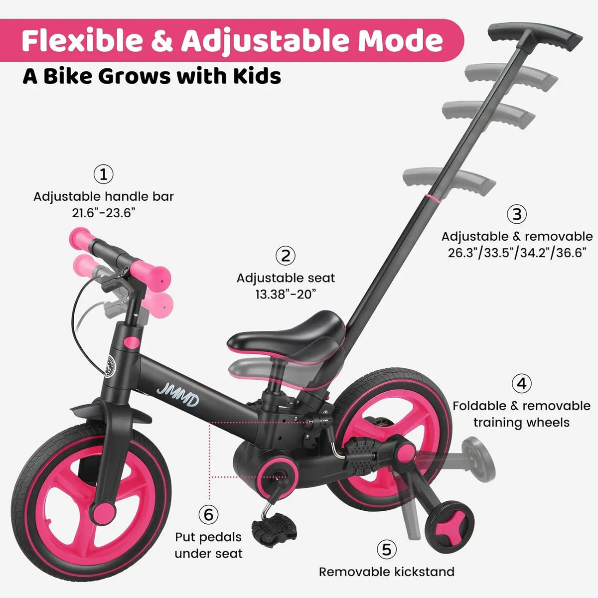 RolliGo Convertible Toddler Ride-On, Push Handle And Pedals