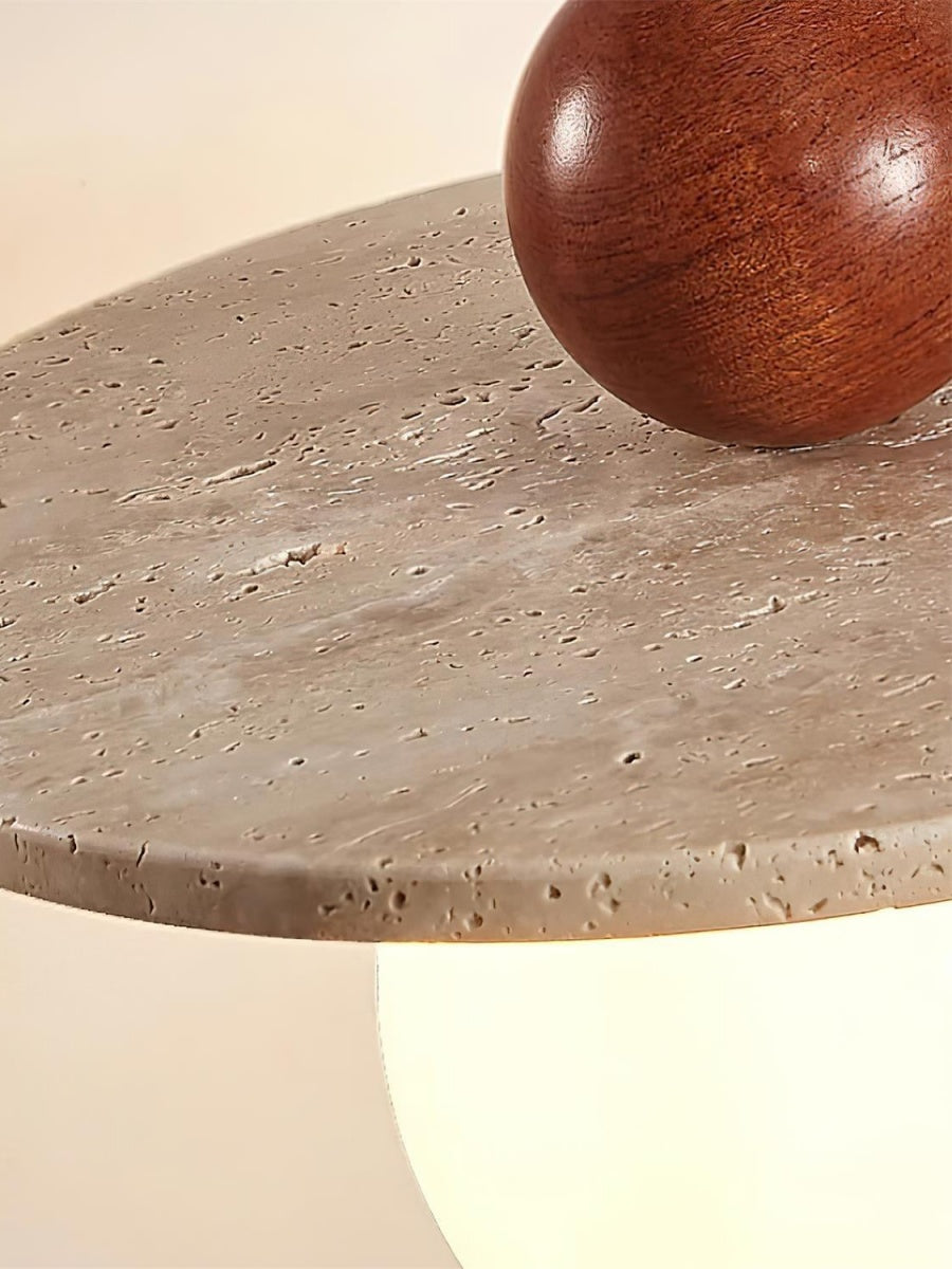 Flying Disc Pendant Light — Sculpted Stone Shade Direct Downlight