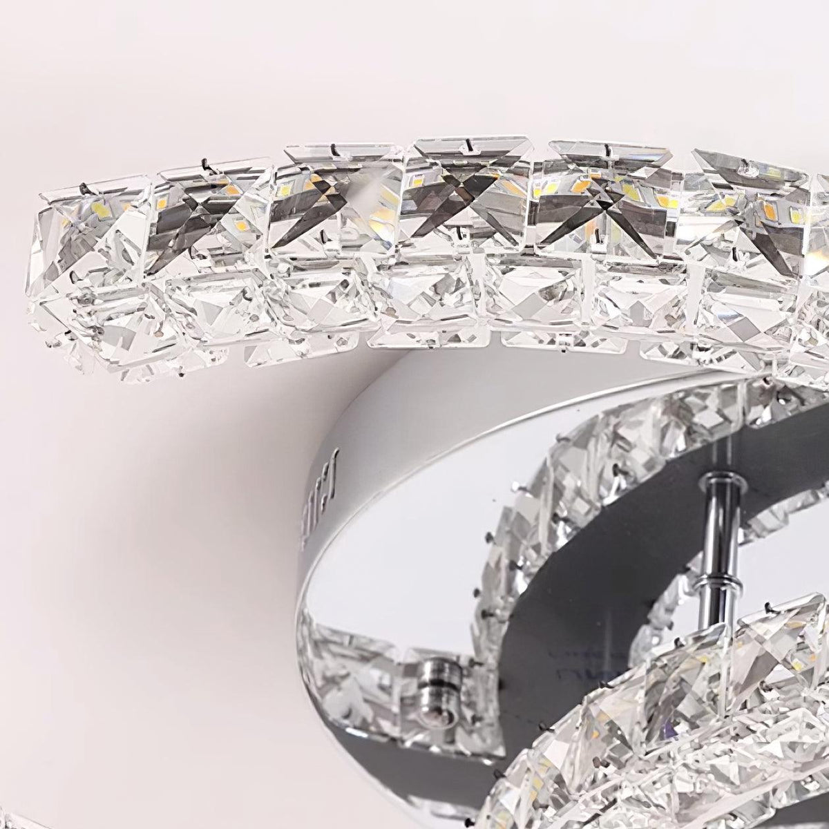 Kristy Crystal Ceiling Light Double C — Flush Mount Design
