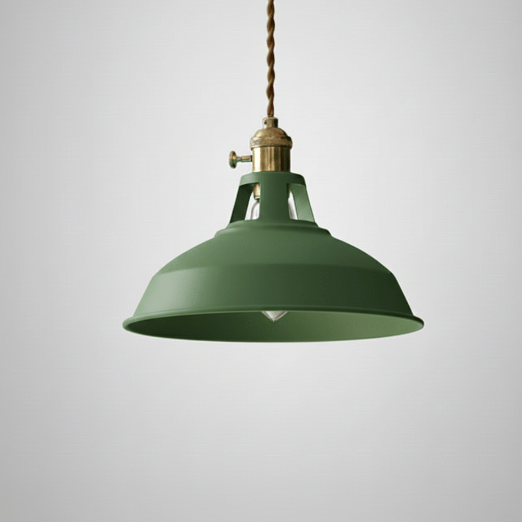 IronVale Retro-Pendelleuchte aus Stahl — breiter Metall-Schirm als Downlight
