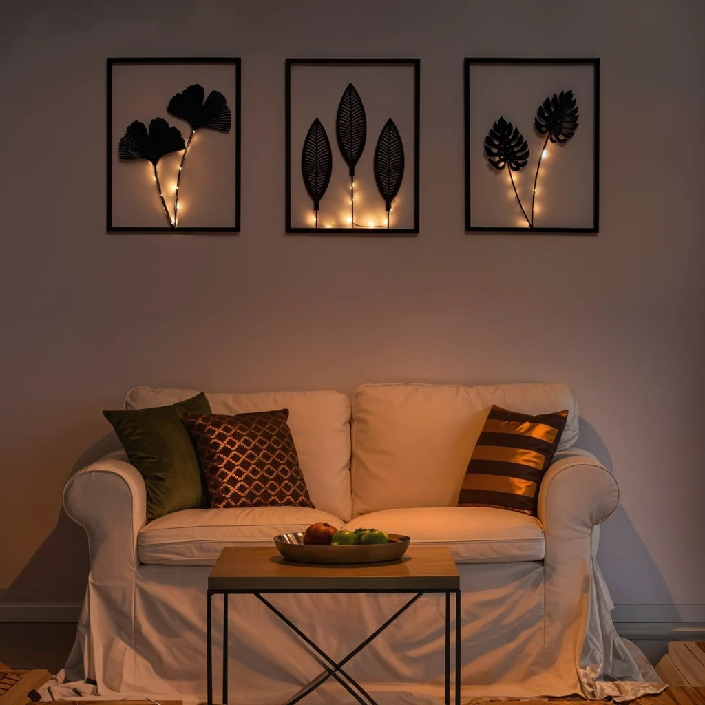 LumaPulse LED-bildelamper, 3-pakning, paneler med skiftende farger