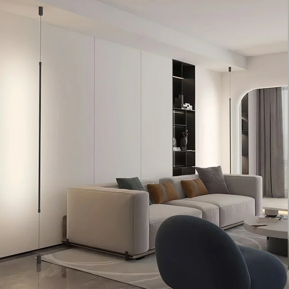 Lampada LED lineare alta, illuminazione indiretta dal pavimento al soffitto