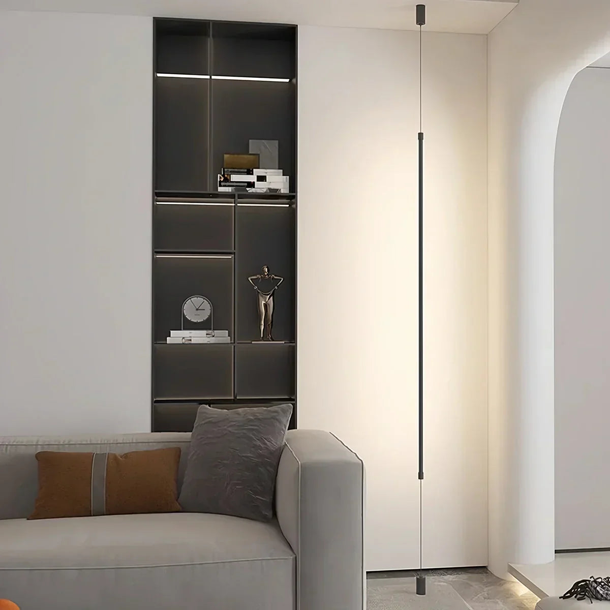 Luminaire linéaire LED vertical, éclairage ascendant du sol au plafond