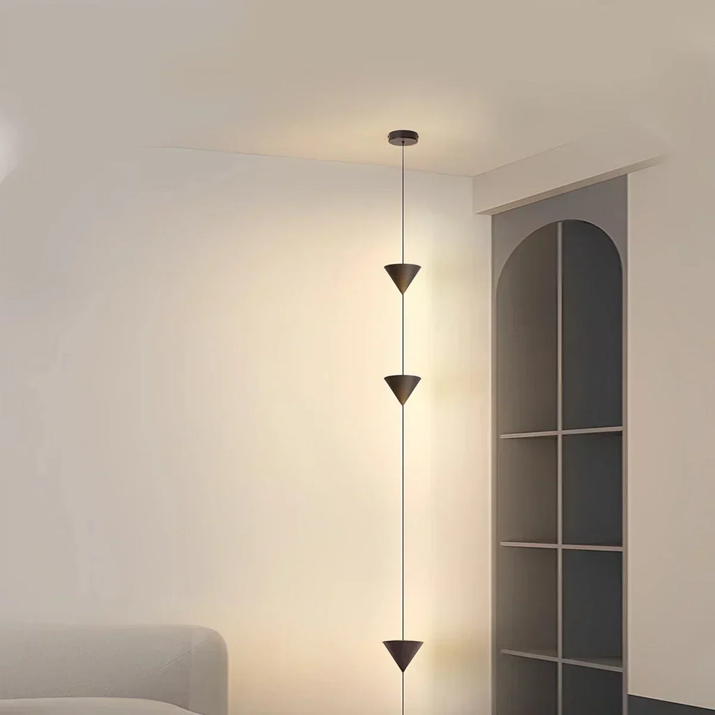 Lampadaire à suspension conique avec éclairage d’ambiance LED réglable de 3.5m