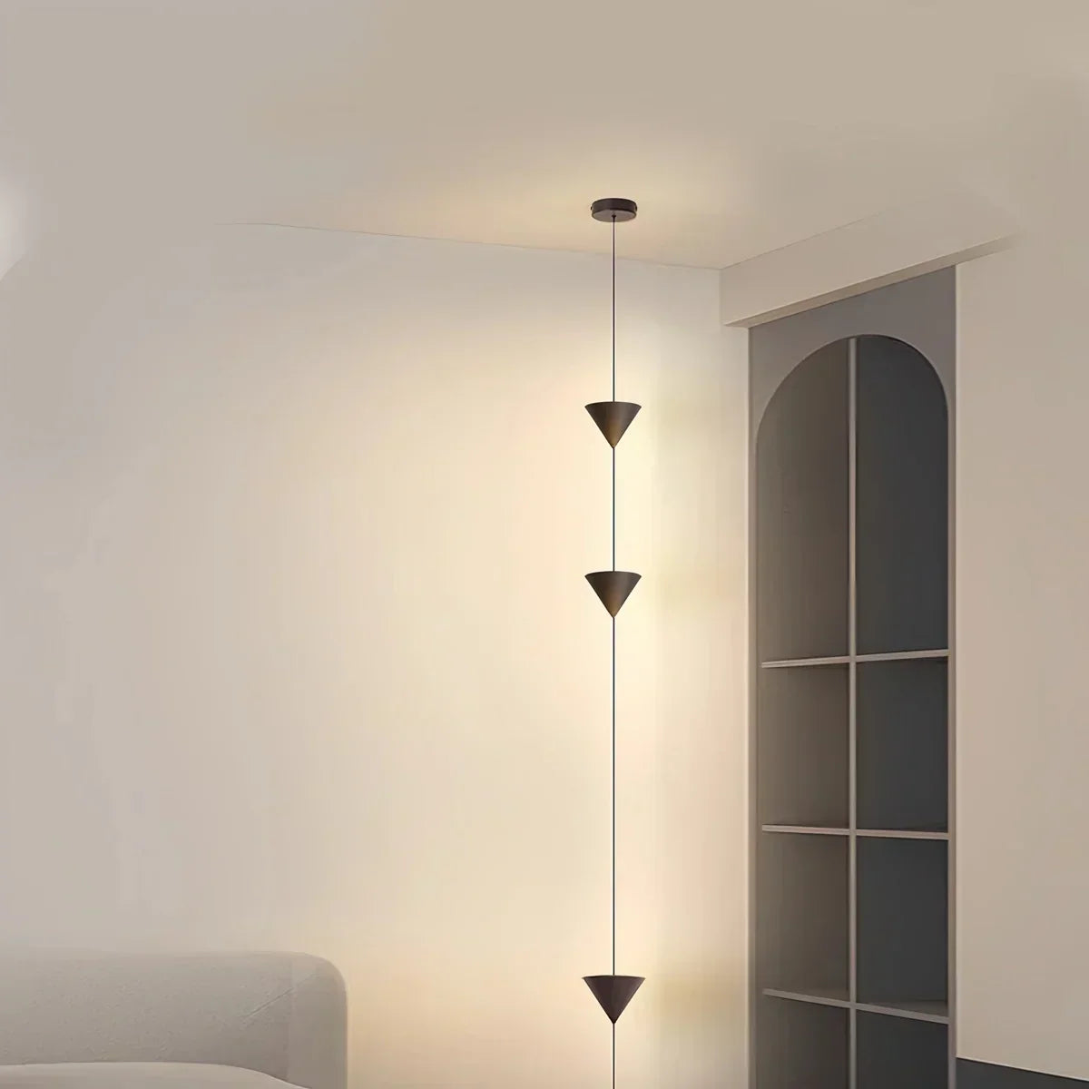 Lampadaire à suspension conique avec éclairage d’ambiance LED réglable de 3.5m