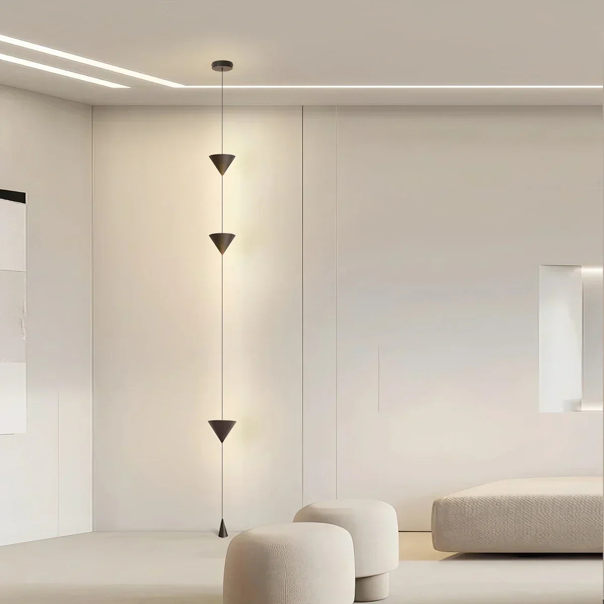 Lampadaire à suspension conique avec éclairage d’ambiance LED réglable de 3.5m