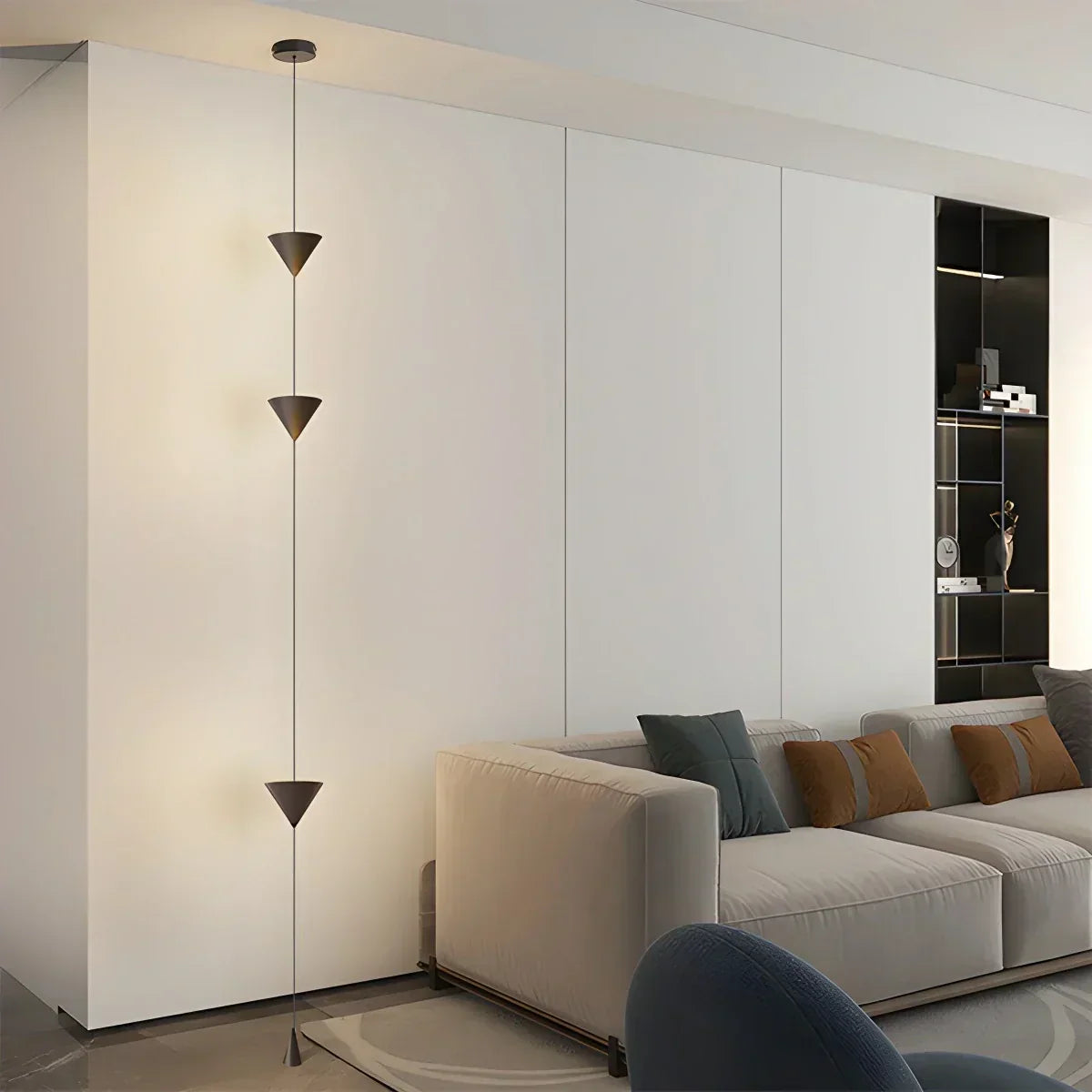 Lampadaire à suspension conique avec éclairage d’ambiance LED réglable de 3.5m