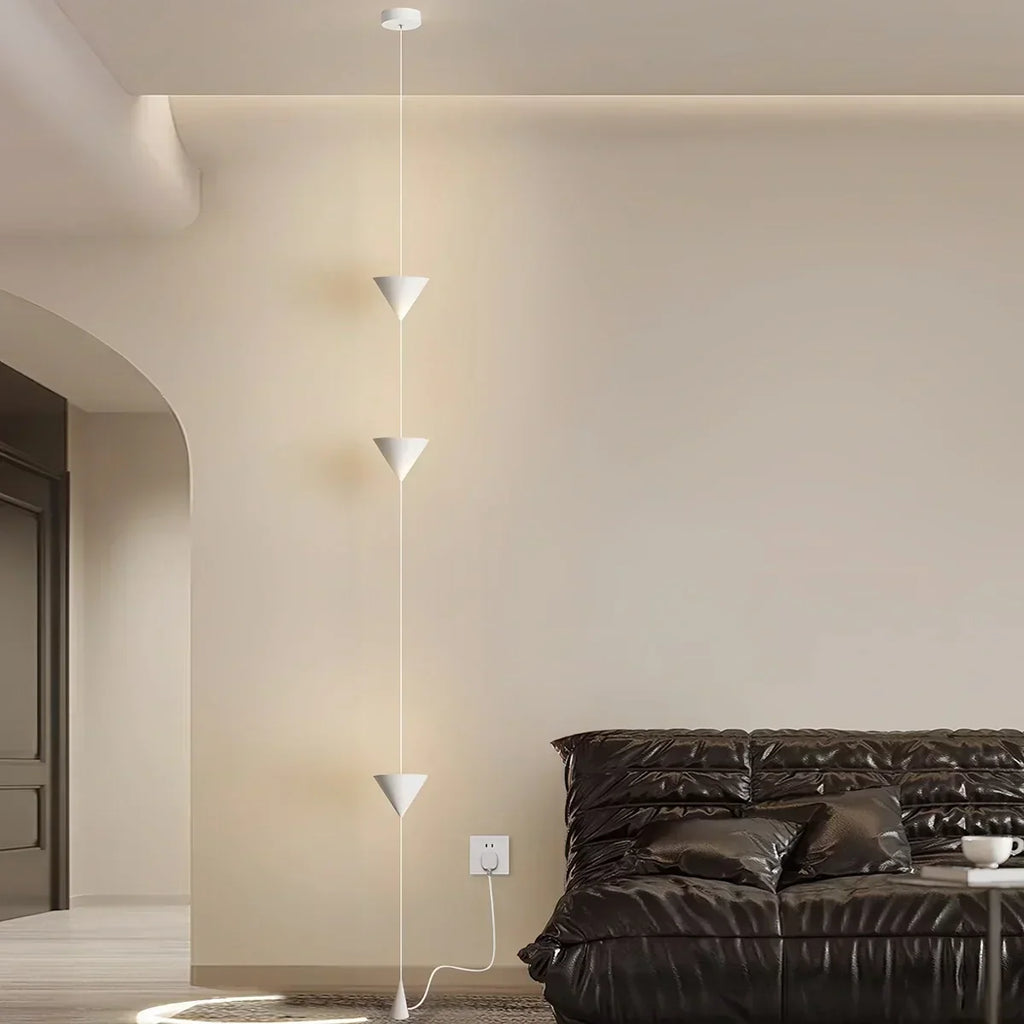 Lampadaire à suspension conique avec éclairage d’ambiance LED réglable de 3.5m