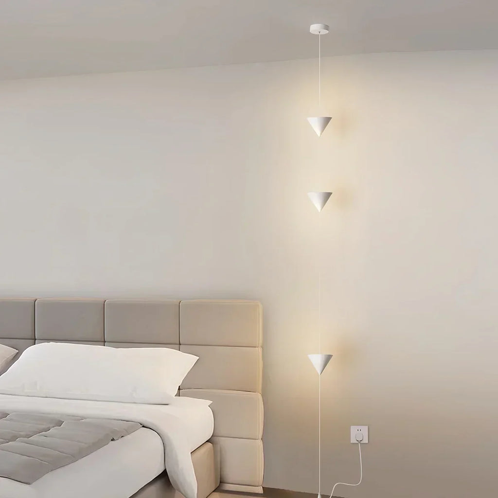 Lampadaire à suspension conique avec éclairage d’ambiance LED réglable de 3.5m