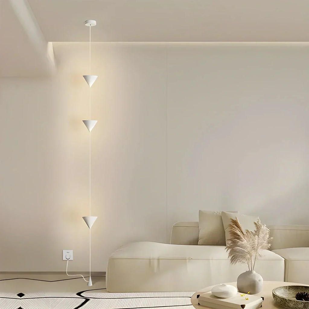 Lampadaire à suspension conique avec éclairage d’ambiance LED réglable de 3.5m