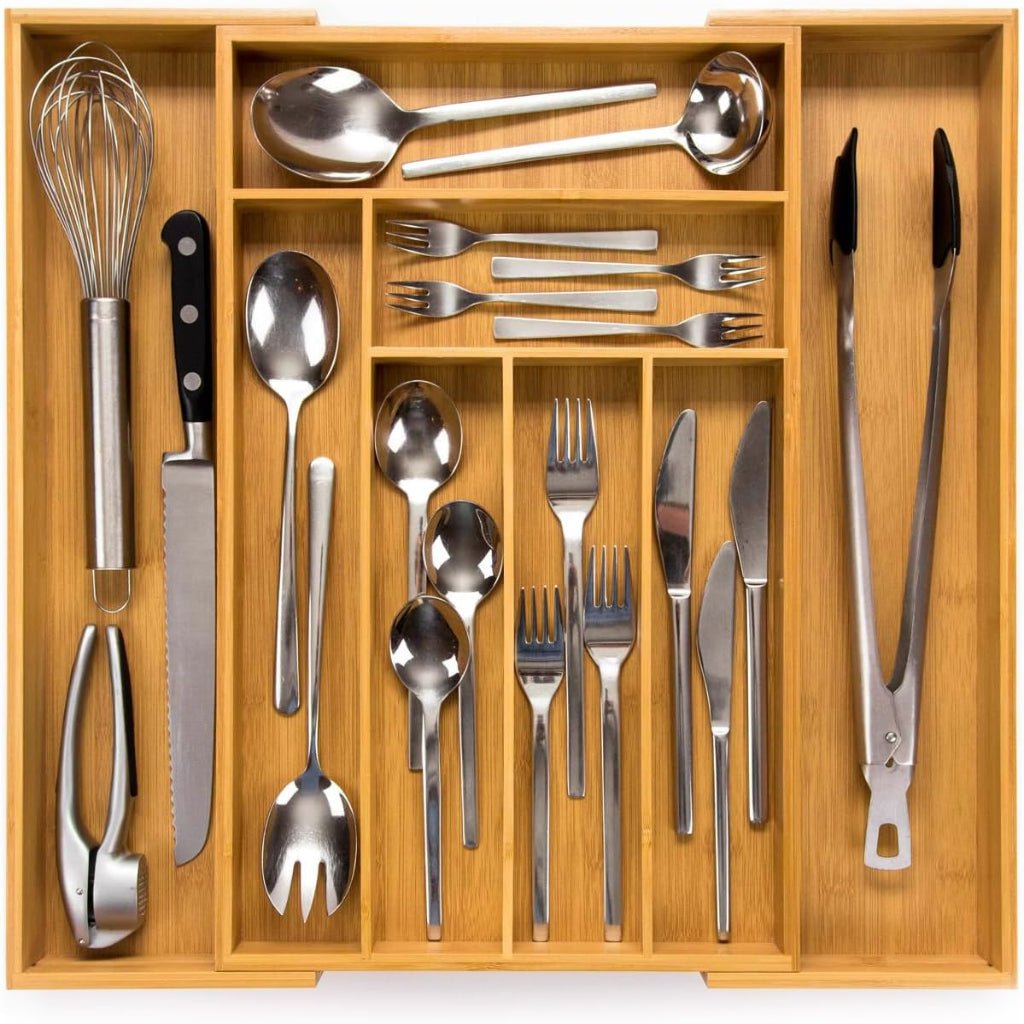 Organizador de gaveta expansível de peça única TimberFlex, 30.6–50 cm
