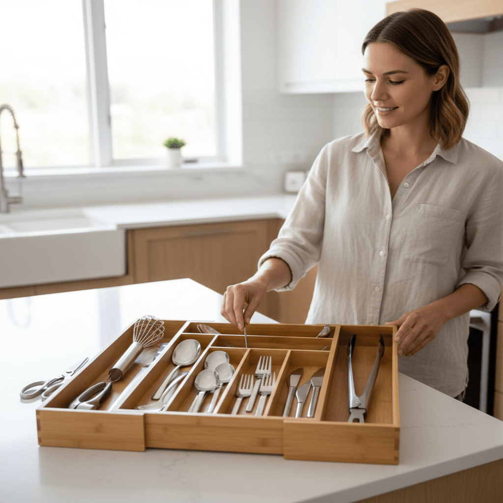 TimberFlex Expandable One Piece Drawer Organizer, 30.6–50 cm